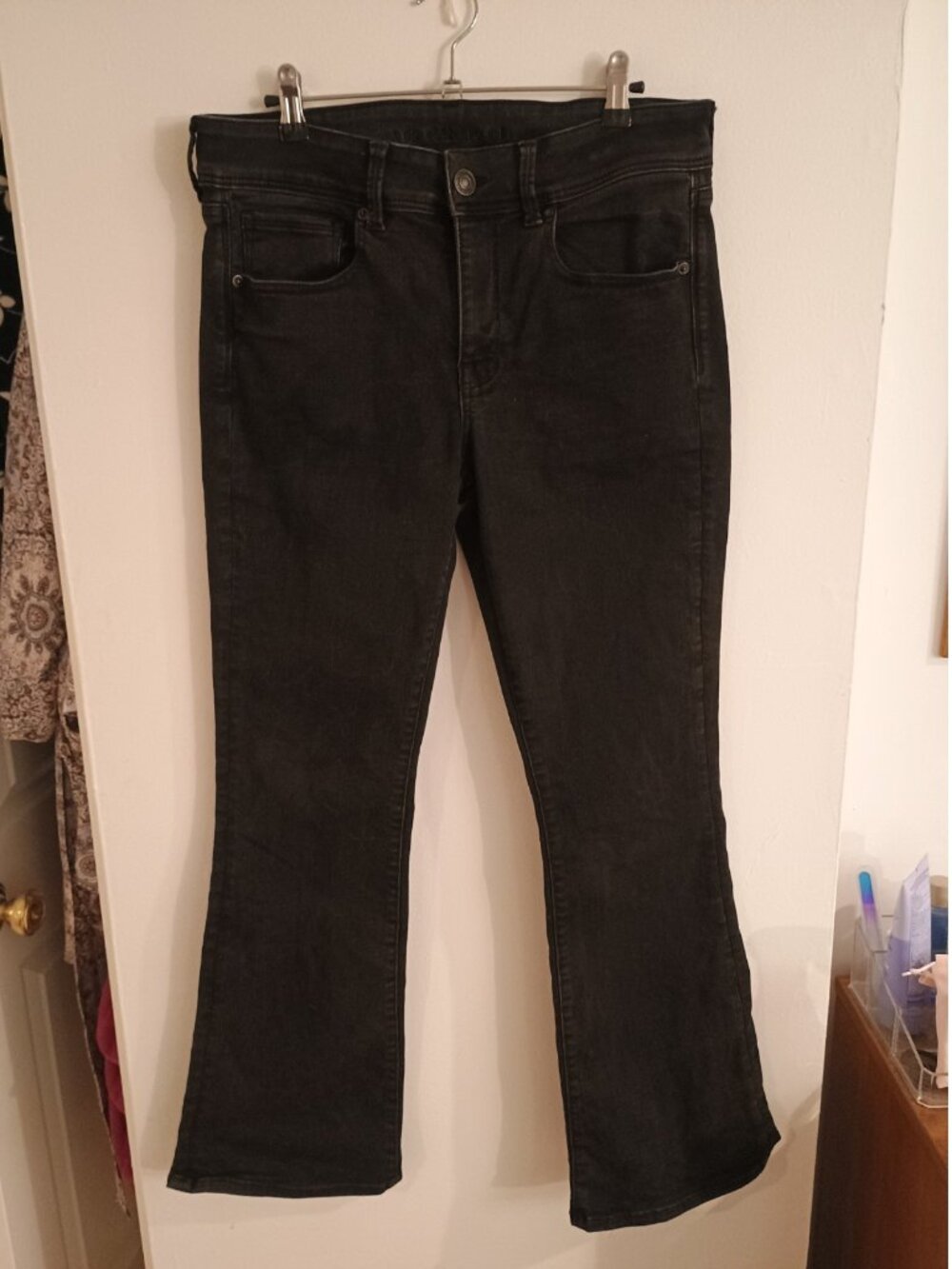 American Eagle Kick Boot Jeans Black Sz 12 Regular Super Stretch
